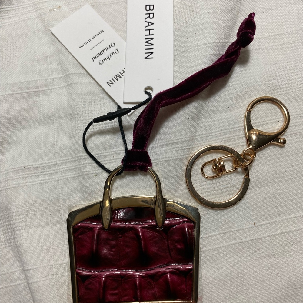 NWT Brahmin Rose Ombré Duxbury Ornament/Tassel and keychain